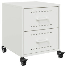 vidaXL Bedside Cabinet Bedroom Nightstand Bed Table Bed Cabinet White Steel