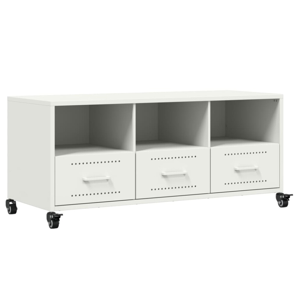 vidaXL TV Cabinet TV Stand TV Unit Media HiFi Cabinet White Cold-rolled Steel