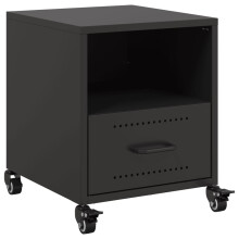 vidaXL Bedside Cabinet Bedroom Nightstand Bed Table Bed Cabinet Black Steel