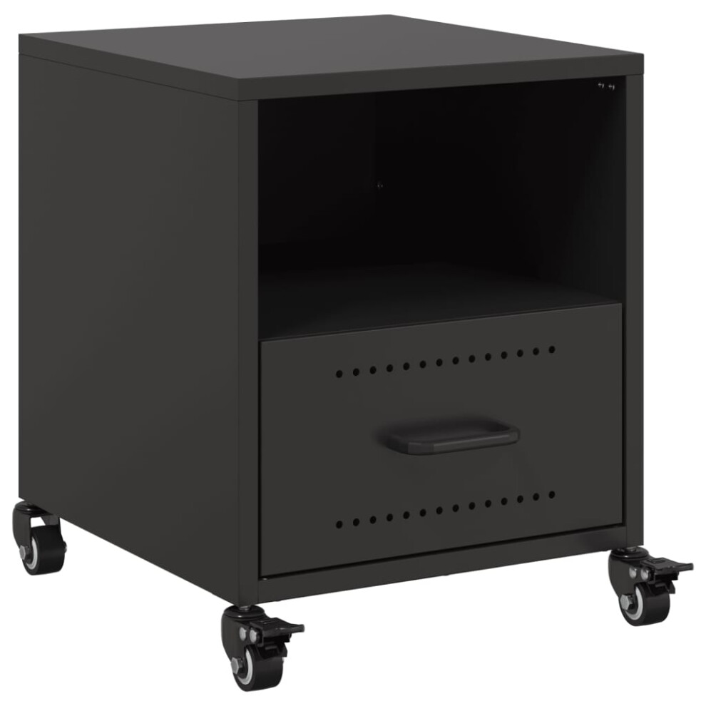 Vidaxl Bedside Cabinet Bedroom Nightstand Bed Table Bed Cabinet Black Steel