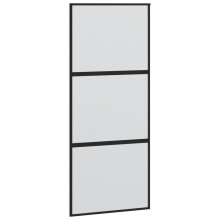 vidaXL Sliding Door Interior Barn Door Black Tempered Glass and Aluminium
