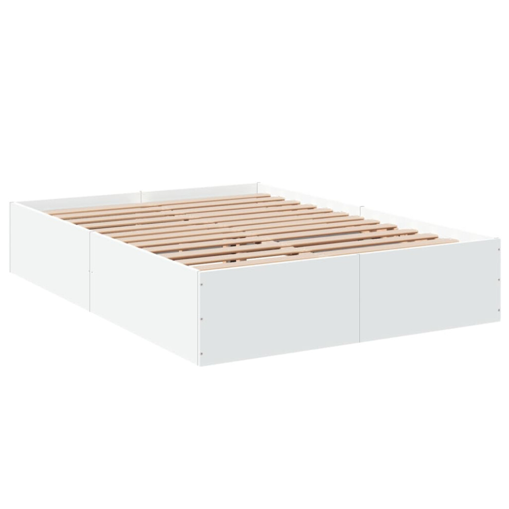 (white, 120 x 190 cm/ 35 cm) vidaXL Bed Frame Bed Base Sonoma Oak 75x190 cm Small Single Engineered Wood