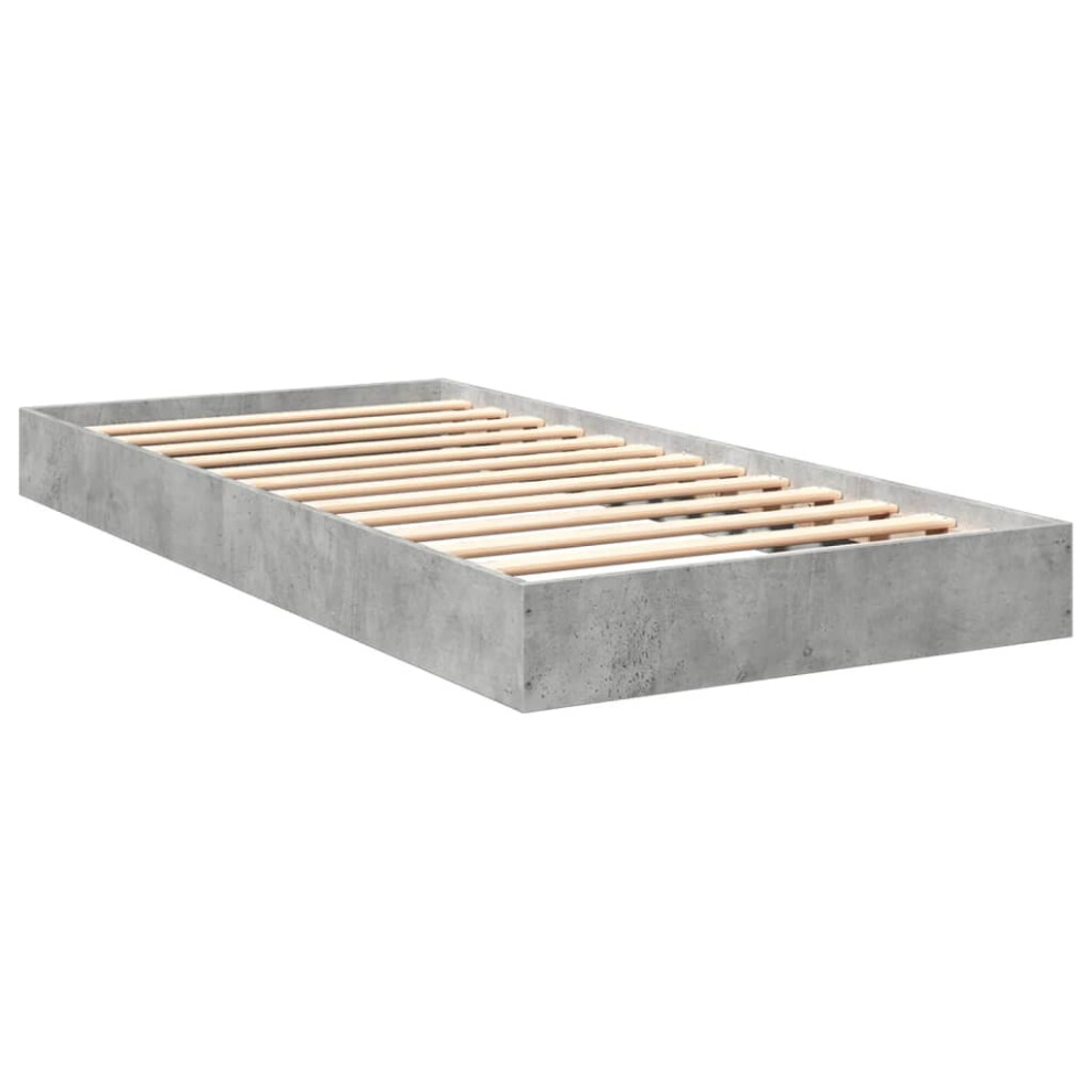 (concrete grey, 90 x 200 cm/ 17 cm) vidaXL Bed Frame Bed Base Sonoma Oak 75x190 cm Small Single Engineered Wood