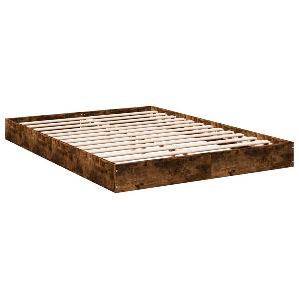 (smoked oak, 120 x 190 cm/ 17 cm) vidaXL Bed Frame Bed Base Sonoma Oak 75x190 cm Small Single Engineered Wood