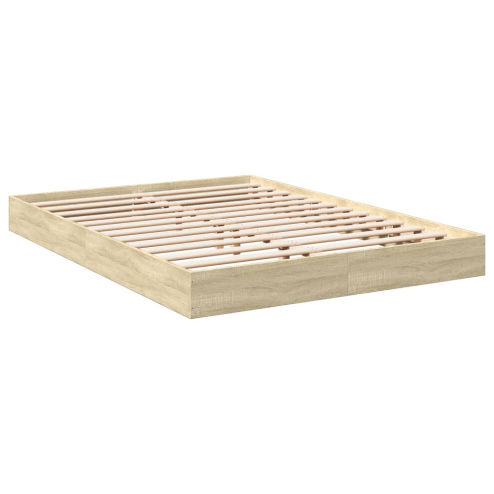 (sonoma oak, 120 x 190 cm/ 17 cm) vidaXL Bed Frame Bed Base Sonoma Oak 75x190 cm Small Single Engineered Wood