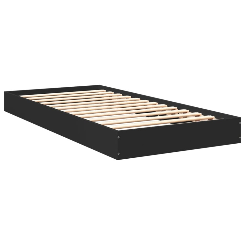 (black, 90 x 200 cm/ 17 cm) vidaXL Bed Frame Bed Base Sonoma Oak 75x190 cm Small Single Engineered Wood