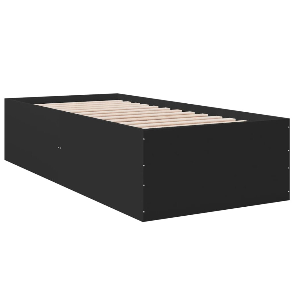 (black, 100 X 200 cm/ 45 cm) vidaXL Bed Frame Bed Base Sonoma Oak 75x190 Cm Small Single Engineered Wood