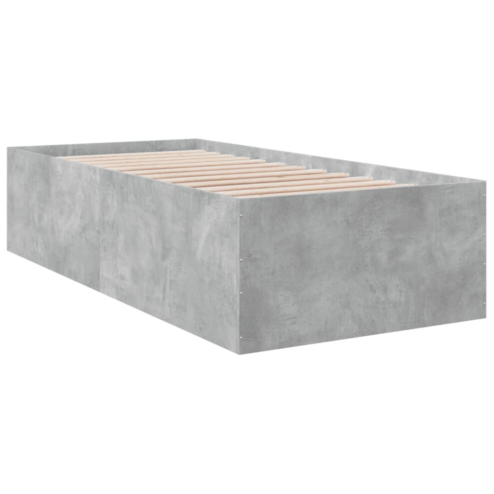 (concrete grey, 100 x 200 cm/ 45 cm) vidaXL Bed Frame Bed Base Sonoma Oak 75x190 cm Small Single Engineered Wood