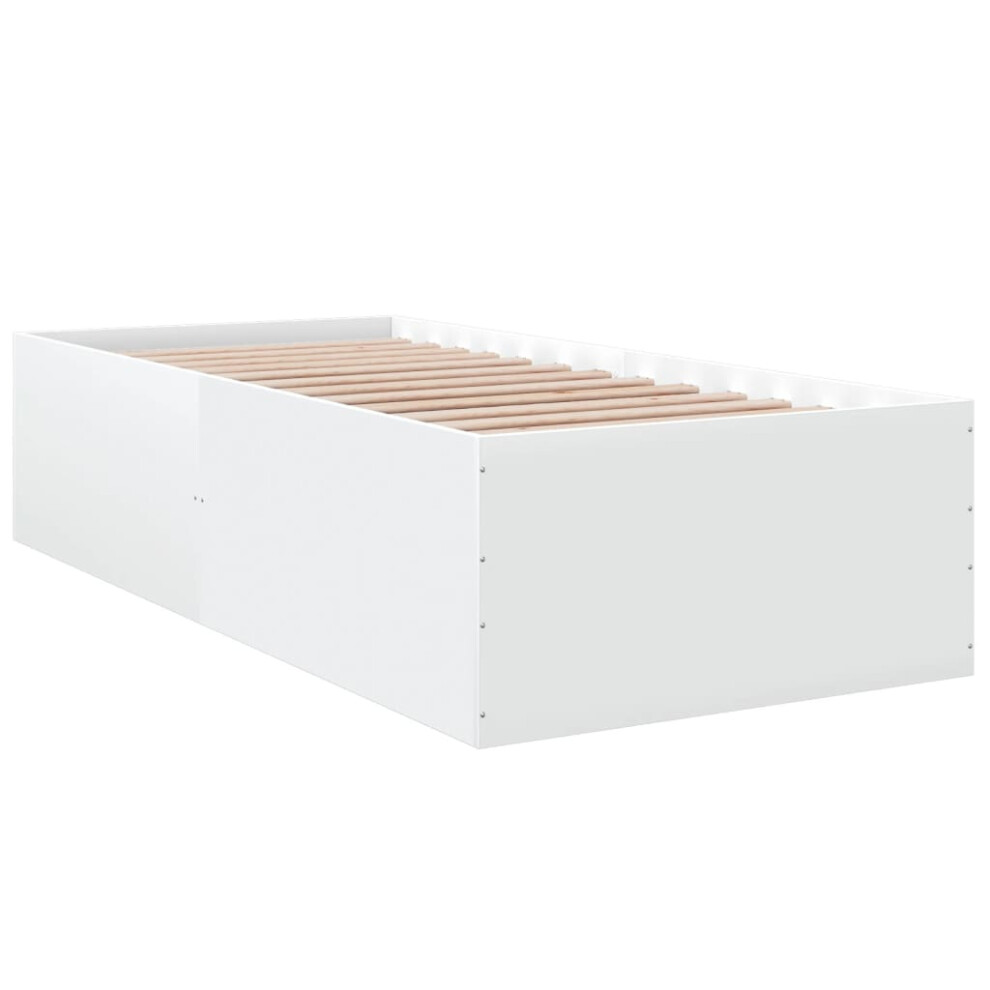 (white, 90 x 200 cm/ 45 cm) vidaXL Bed Frame Bed Base Sonoma Oak 75x190 cm Small Single Engineered Wood