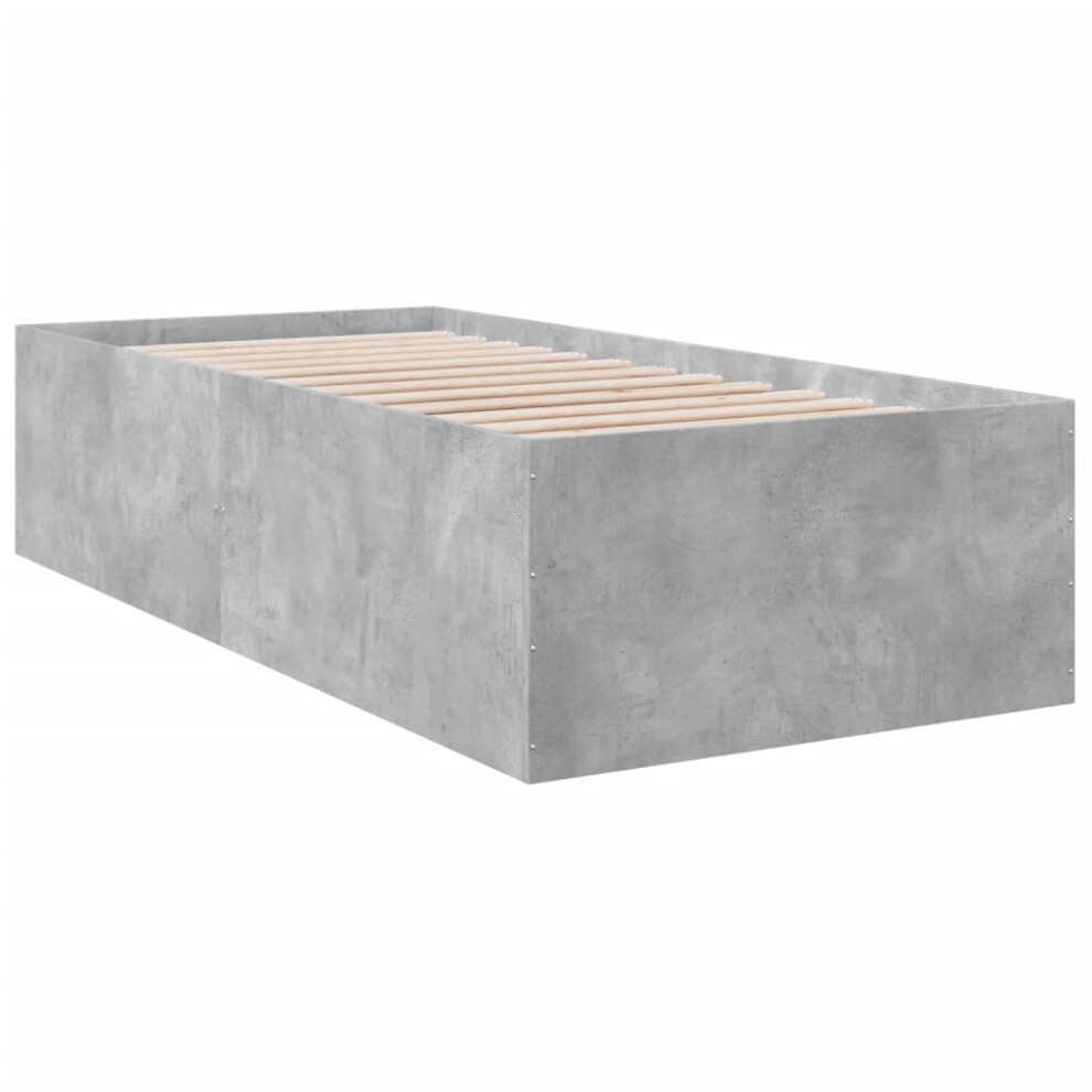 (concrete grey, 90 x 200 cm/ 45 cm) vidaXL Bed Frame Bed Base Sonoma Oak 75x190 cm Small Single Engineered Wood