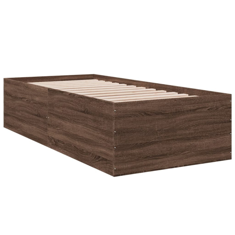 (brown oak, 90 x 200 cm/ 45 cm) vidaXL Bed Frame Bed Base Sonoma Oak 75x190 cm Small Single Engineered Wood