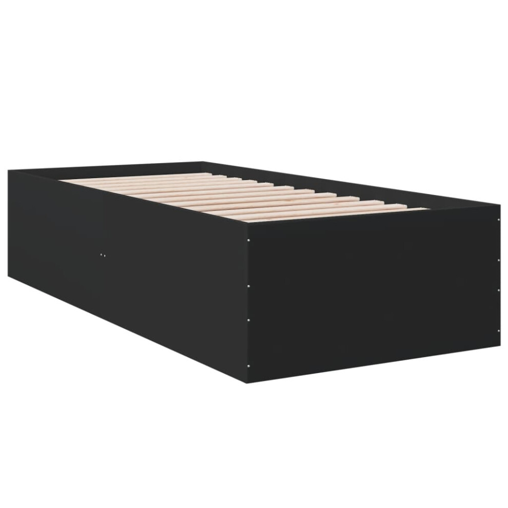 (black, 90 x 190 cm/ 45 cm) vidaXL Bed Frame Bed Base Sonoma Oak 75x190 cm Small Single Engineered Wood