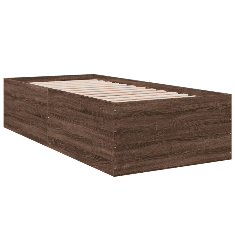 Vidaxl (Brown Oak, 90 X 190 Cm/ 45 Cm) Bed Frame Bed Base Sonoma Oak 75X190 Cm Small Single Engineered Wood
