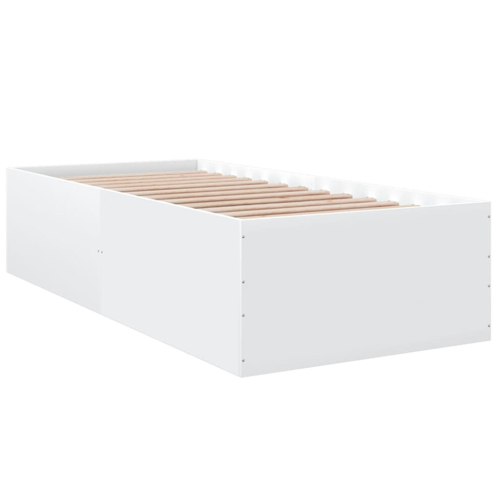 (white, 75 x 190 cm/ 45 cm) vidaXL Bed Frame Bed Base Sonoma Oak 75x190 cm Small Single Engineered Wood