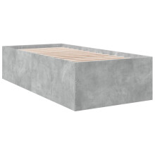 (concrete grey, 75 x 190 cm/ 45 cm) vidaXL Bed Frame Bed Base Sonoma Oak 75x190 cm Small Single Engineered Wood