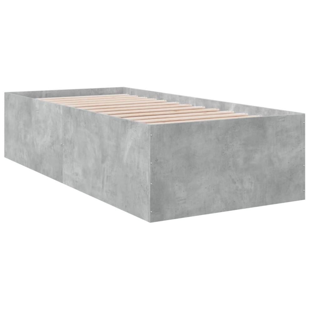 Vidaxl (Concrete Grey, 75 X 190 Cm/ 45 Cm) Bed Frame Bed Base Sonoma Oak 75X190 Cm Small Single Engineered Wood