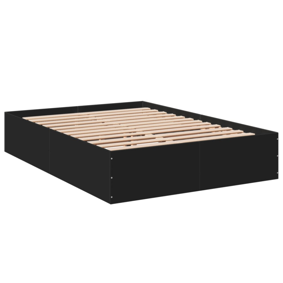 (black, 120 x 190 cm/ 35 cm) vidaXL Bed Frame Bed Base Sonoma Oak 75x190 cm Small Single Engineered Wood