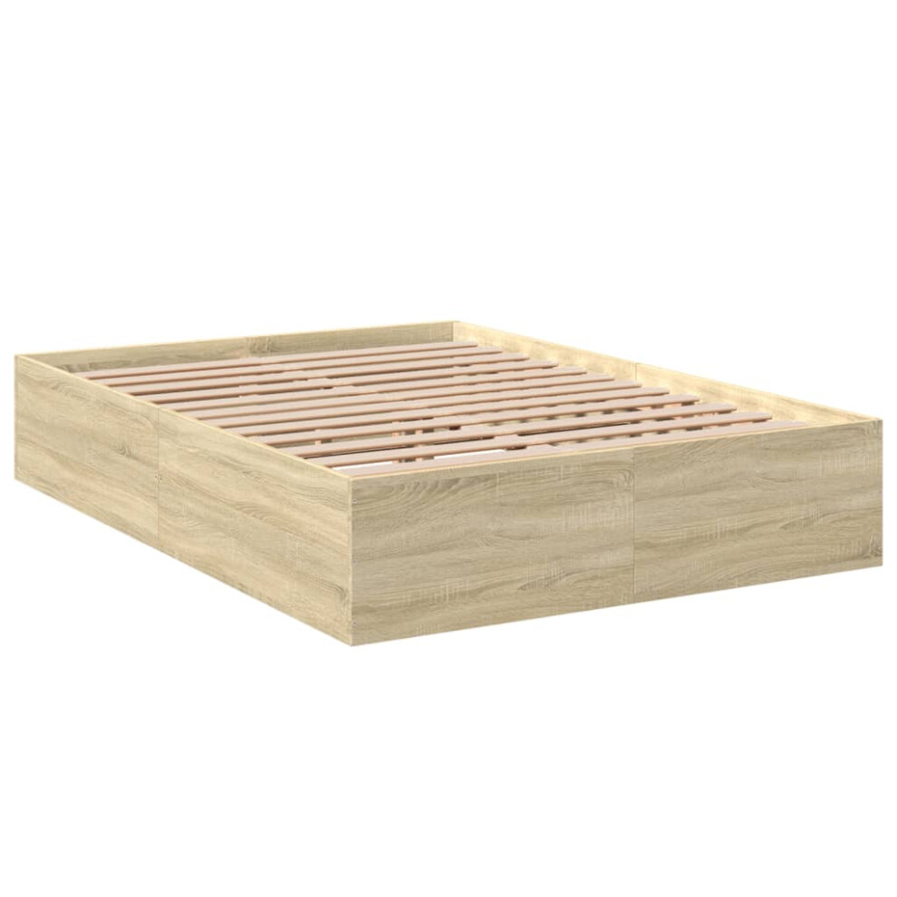 (sonoma oak, 120 x 190 cm/ 35 cm) vidaXL Bed Frame Bed Base Sonoma Oak 75x190 cm Small Single Engineered Wood