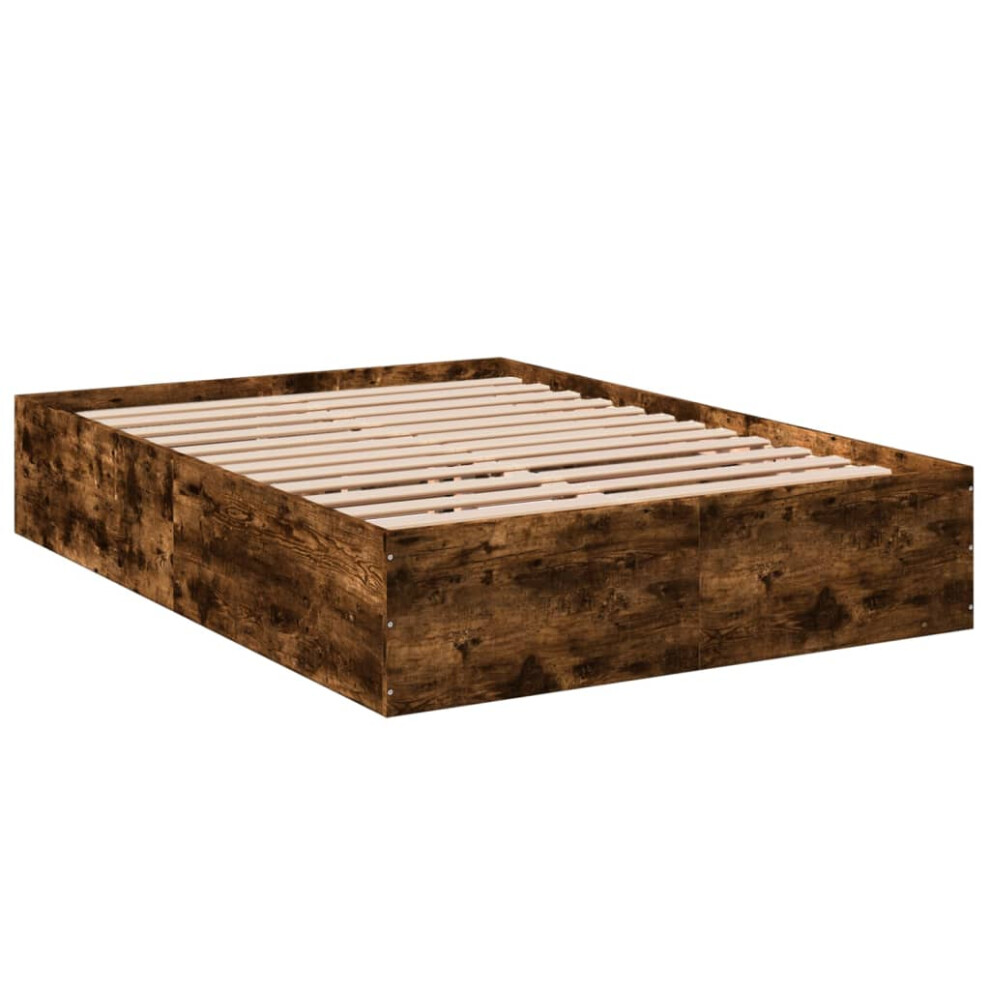 Vidaxl (Smoked Oak, 120 X 190 Cm/ 35 Cm) Bed Frame Bed Base Sonoma Oak 75X190 Cm Small Single Engineered Wood