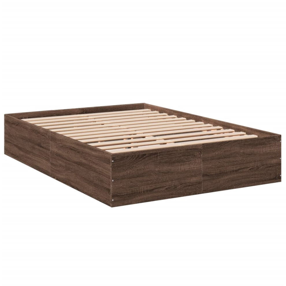 (brown oak, 120 x 190 cm/ 35 cm) vidaXL Bed Frame Bed Base Sonoma Oak 75x190 cm Small Single Engineered Wood