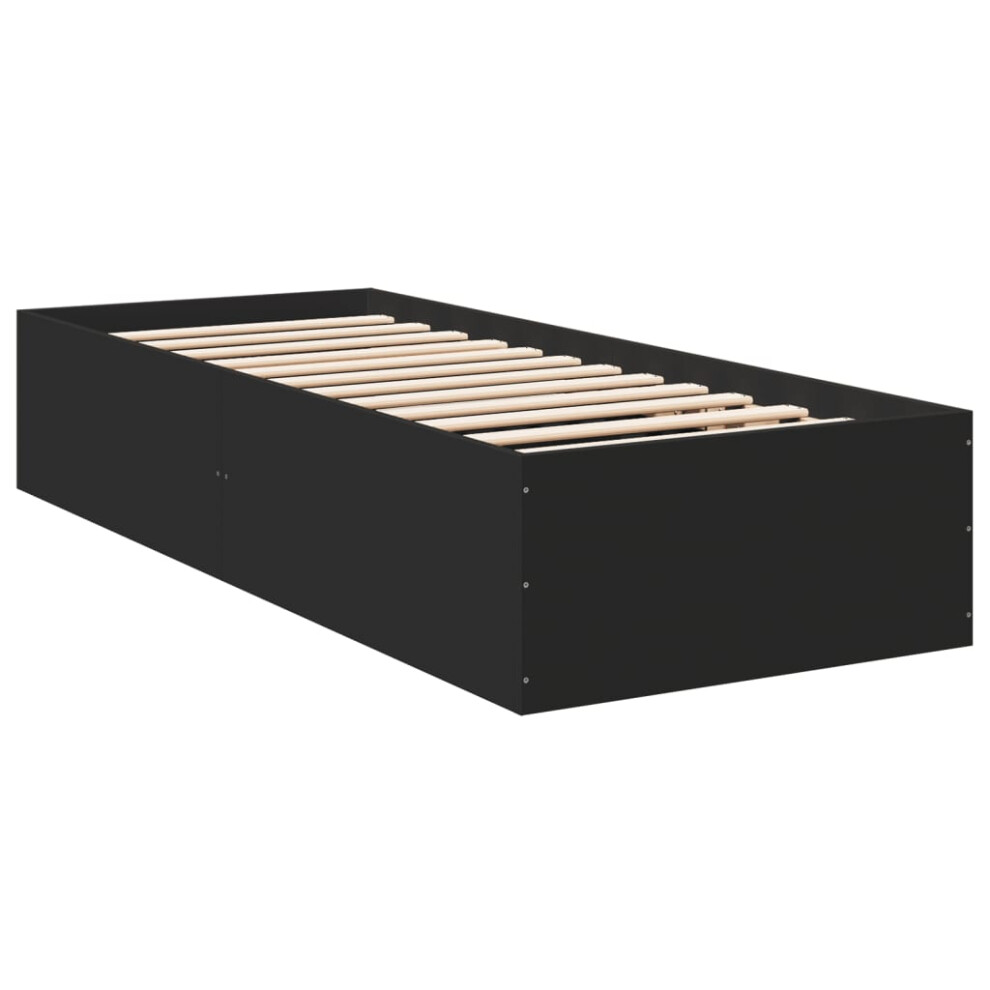 (black, 100 x 200 cm/ 35 cm) vidaXL Bed Frame Bed Base Sonoma Oak 75x190 cm Small Single Engineered Wood