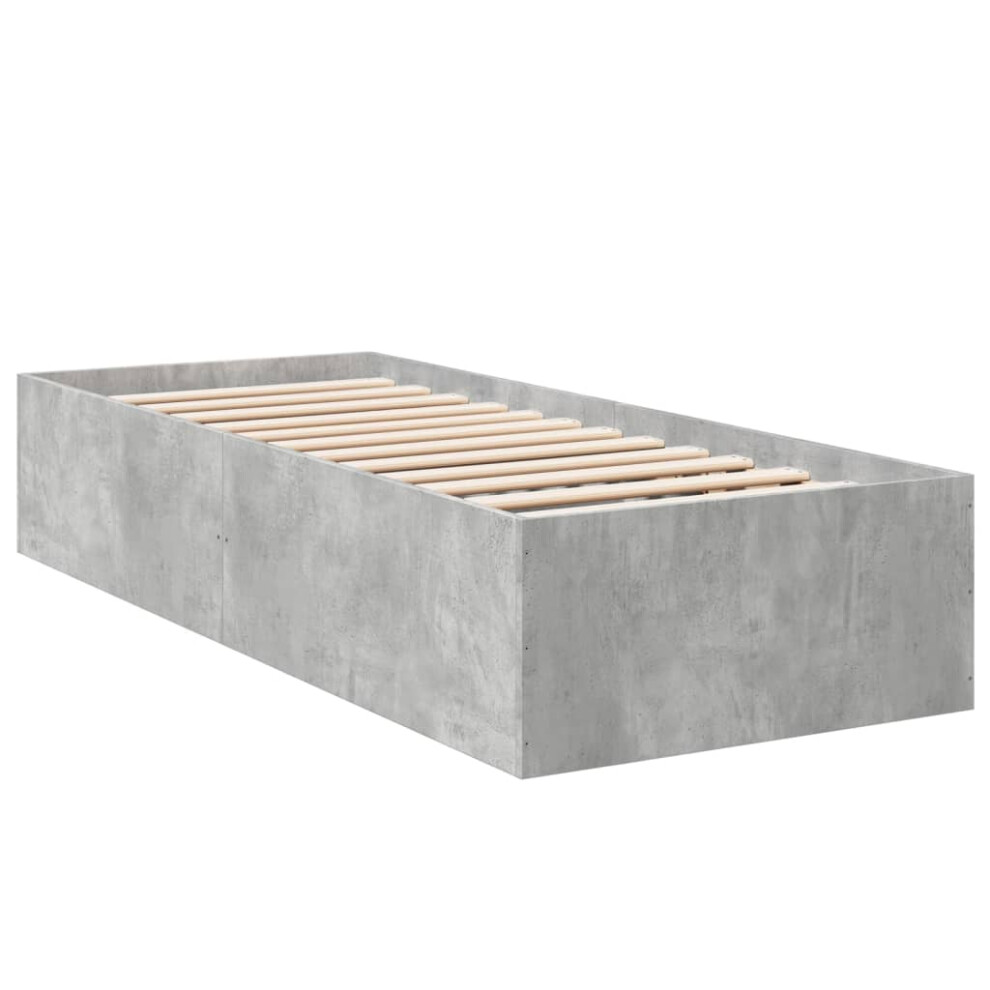 Vidaxl (Concrete Grey, 100 X 200 Cm/ 35 Cm) Bed Frame Bed Base Sonoma Oak 75X190 Cm Small Single Engineered Wood