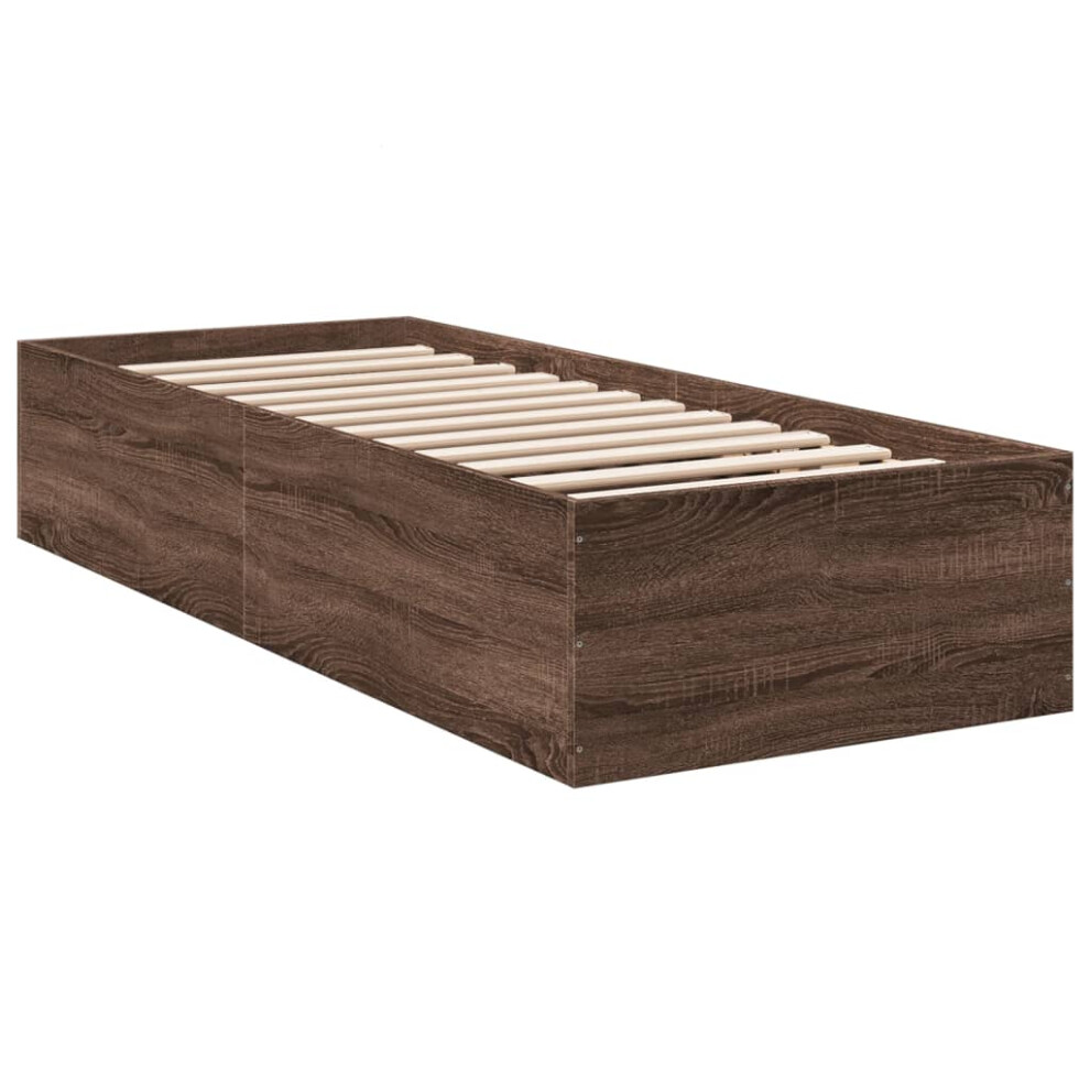 (brown oak, 100 x 200 cm/ 35 cm) vidaXL Bed Frame Bed Base Sonoma Oak 75x190 cm Small Single Engineered Wood