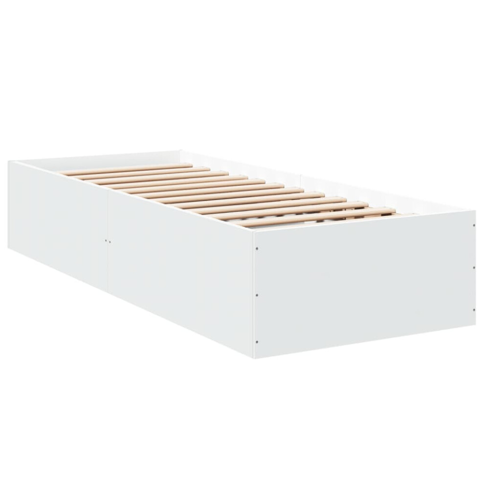 Vidaxl (White, 90 X 200 Cm/ 35 Cm) Bed Frame Bed Base Sonoma Oak 75X190 Cm Small Single Engineered Wood