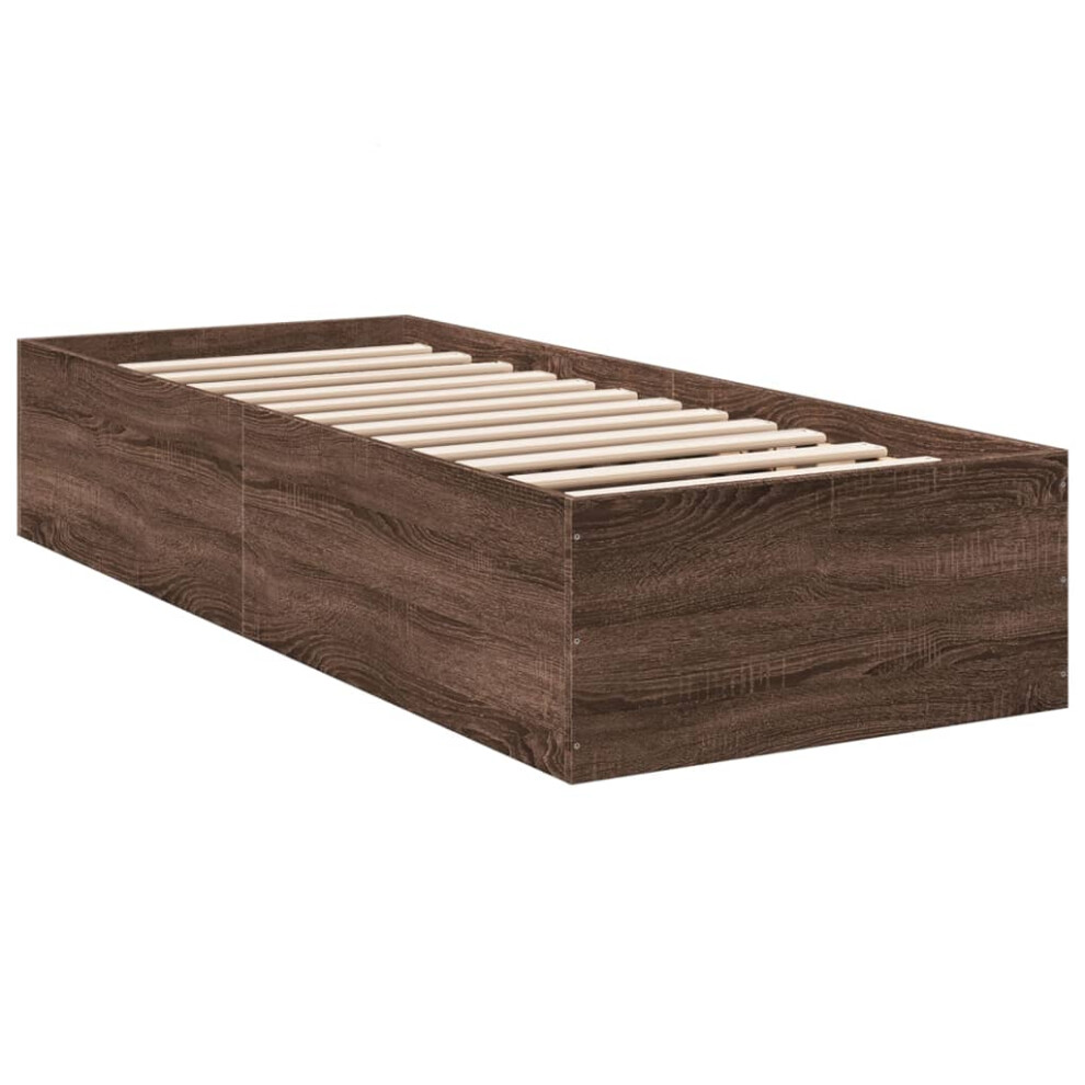 Vidaxl (Brown Oak, 90 X 200 Cm/ 35 Cm) Bed Frame Bed Base Sonoma Oak 75X190 Cm Small Single Engineered Wood