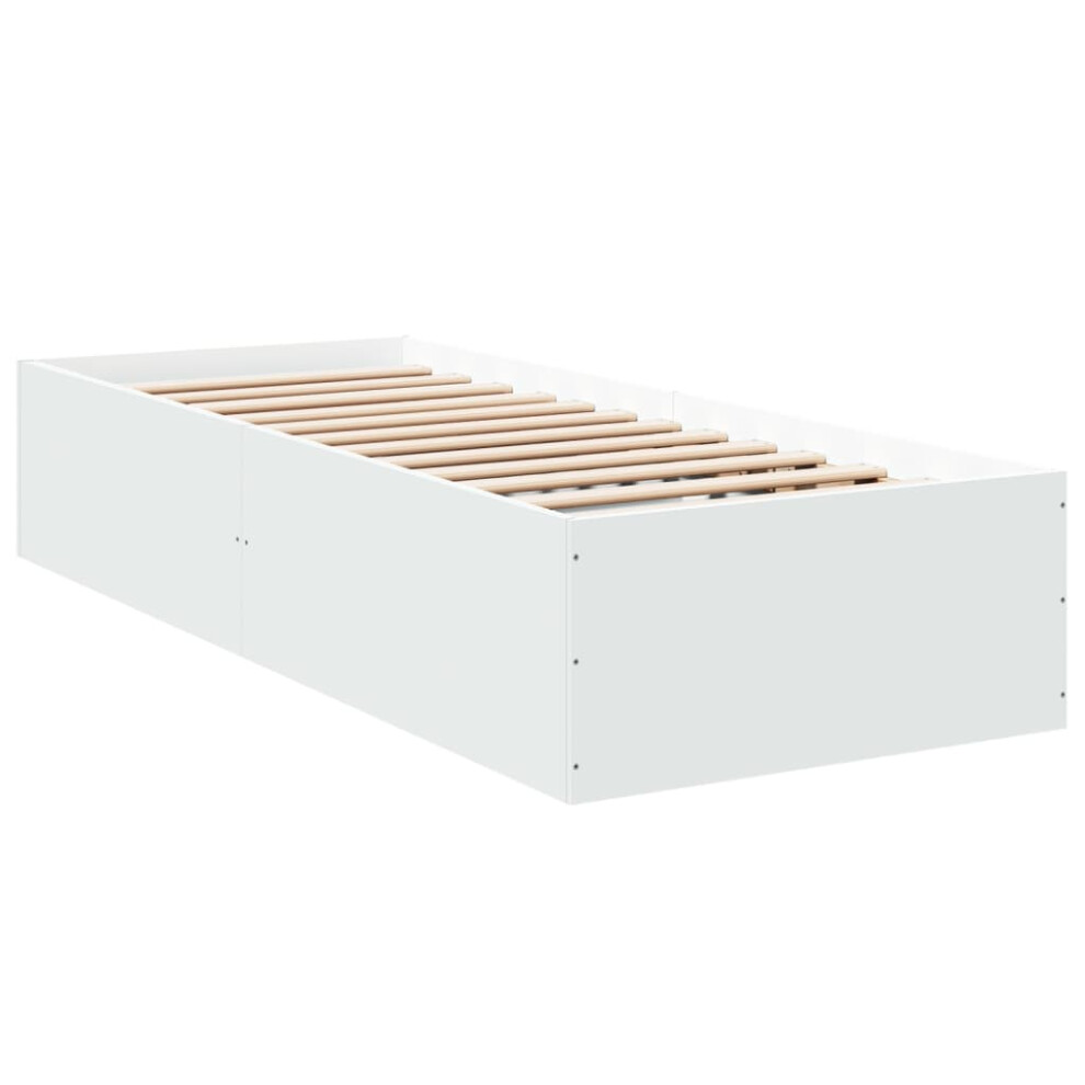 (white, 75 x 190 cm/ 35 cm) vidaXL Bed Frame Bed Base Sonoma Oak 75x190 cm Small Single Engineered Wood