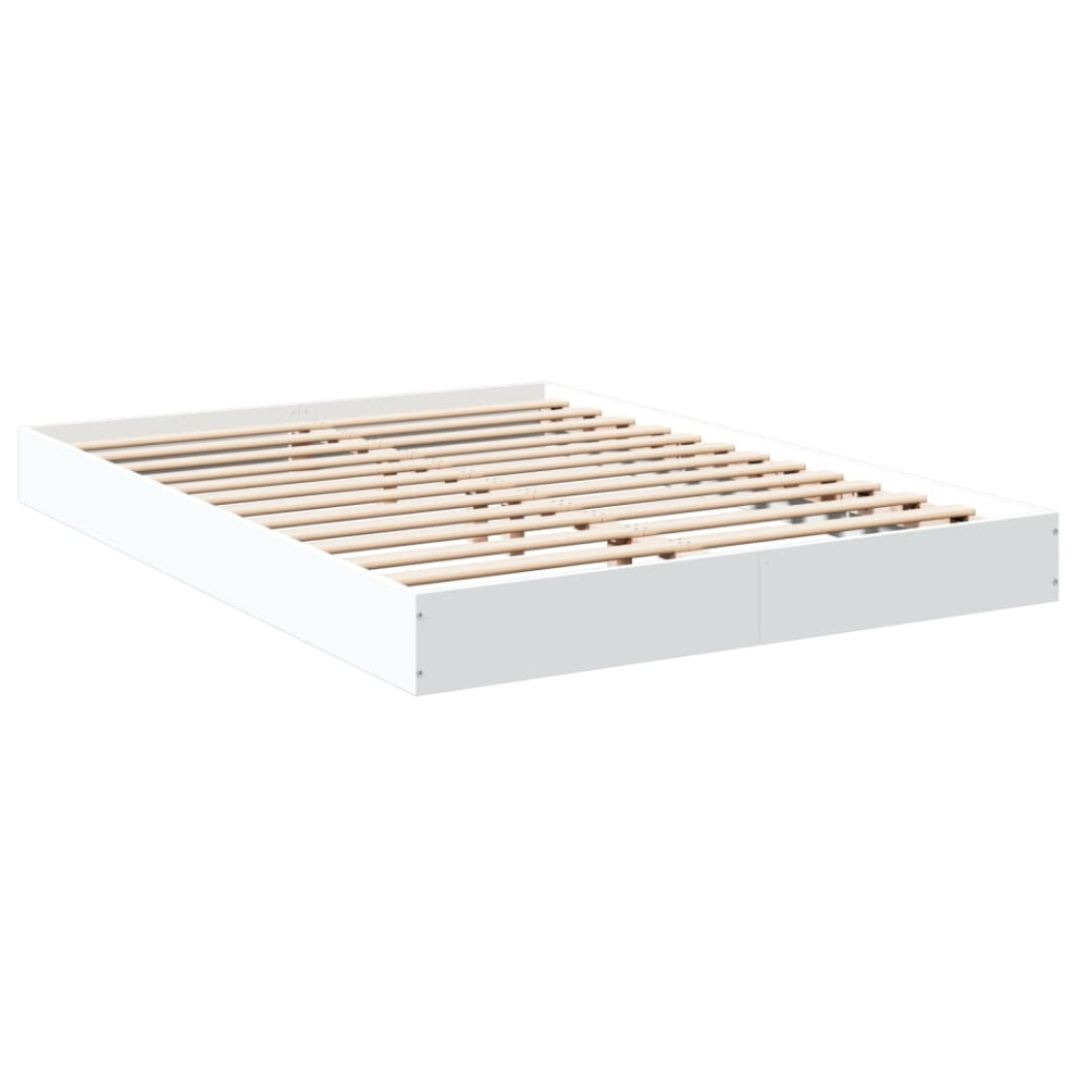 (white, 120 x 190 cm/ 17 cm) vidaXL Bed Frame Bed Base Sonoma Oak 75x190 cm Small Single Engineered Wood