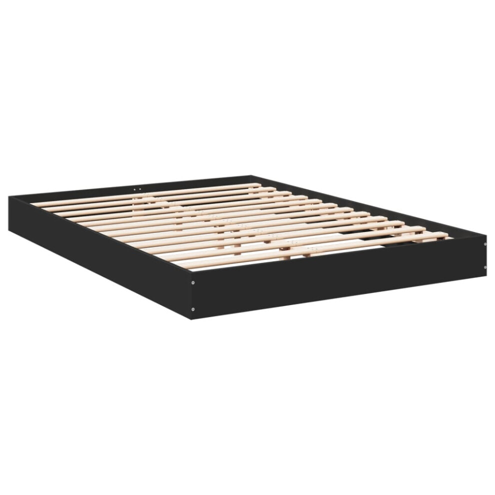 (black, 120 x 190 cm/ 17 cm) vidaXL Bed Frame Bed Base Sonoma Oak 75x190 cm Small Single Engineered Wood