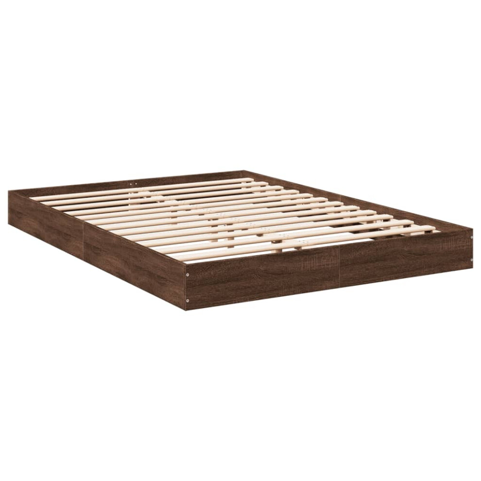 (brown oak, 120 x 190 cm/ 17 cm) vidaXL Bed Frame Bed Base Sonoma Oak 75x190 cm Small Single Engineered Wood