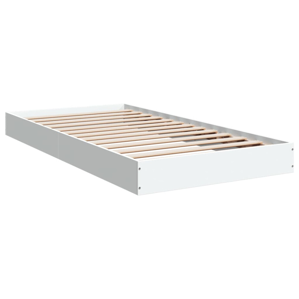 (white, 100 x 200 cm/ 17 cm) vidaXL Bed Frame Bed Base Sonoma Oak 75x190 cm Small Single Engineered Wood