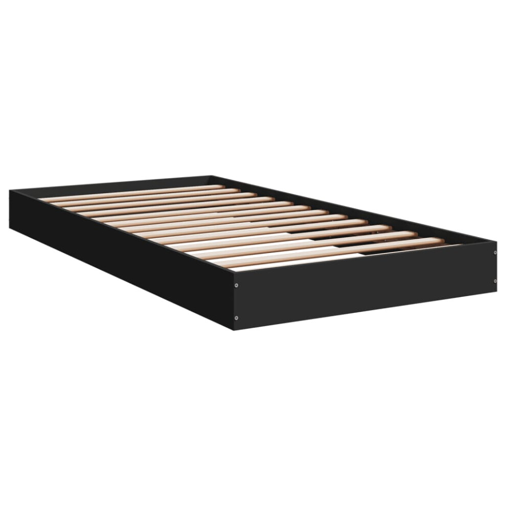 (black, 100 x 200 cm/ 17 cm) vidaXL Bed Frame Bed Base Sonoma Oak 75x190 cm Small Single Engineered Wood