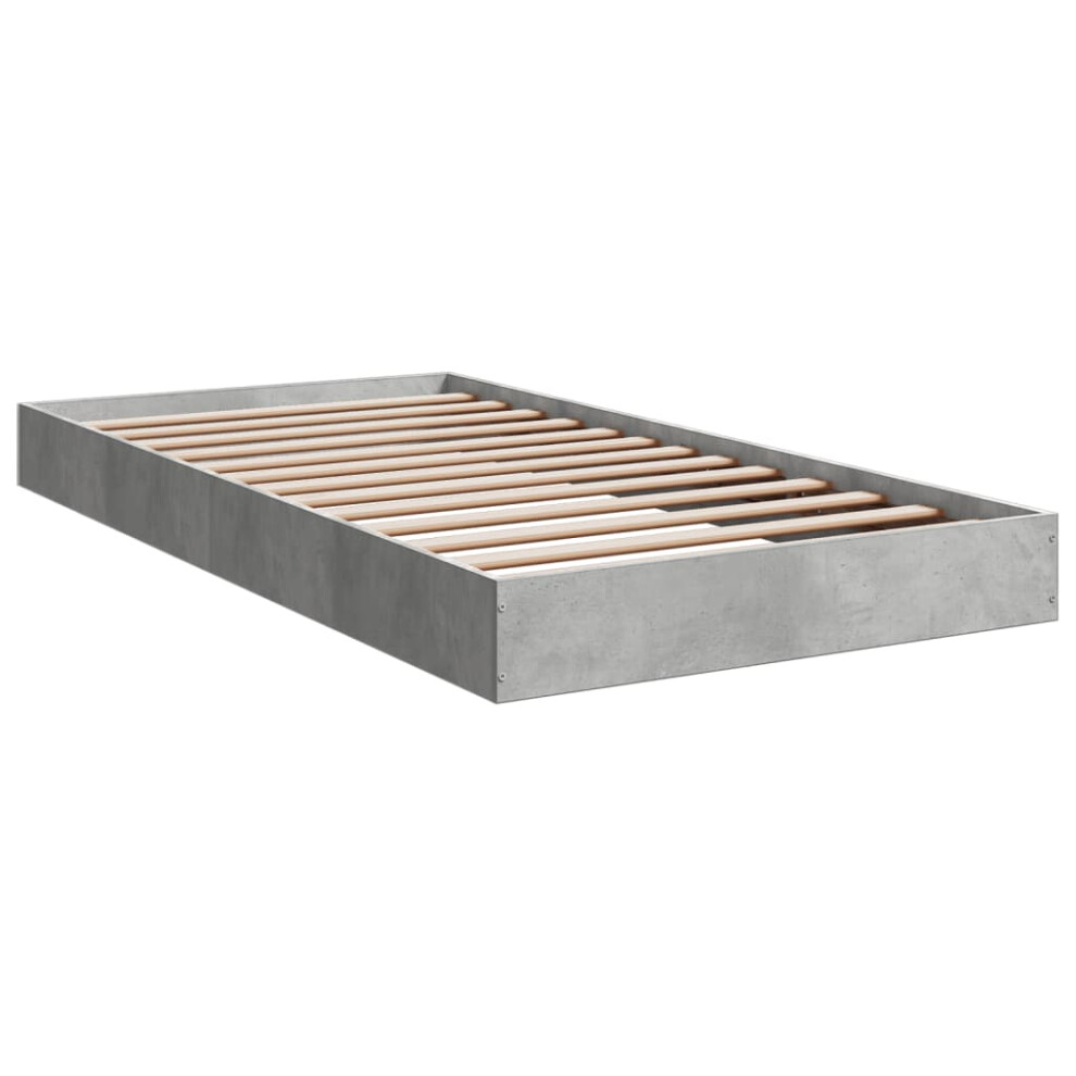 (concrete grey, 100 x 200 cm/ 17 cm) vidaXL Bed Frame Bed Base Sonoma Oak 75x190 cm Small Single Engineered Wood