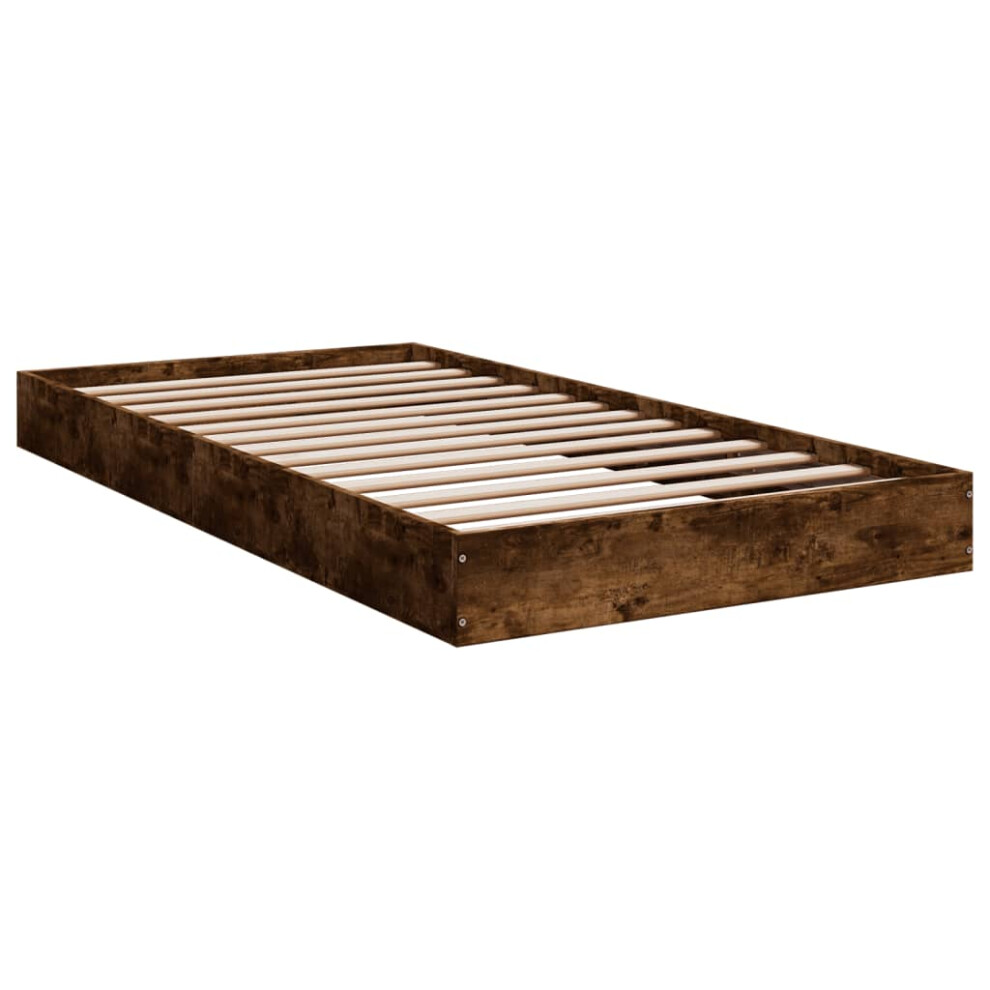 (smoked oak, 100 x 200 cm/ 17 cm) vidaXL Bed Frame Bed Base Sonoma Oak 75x190 cm Small Single Engineered Wood