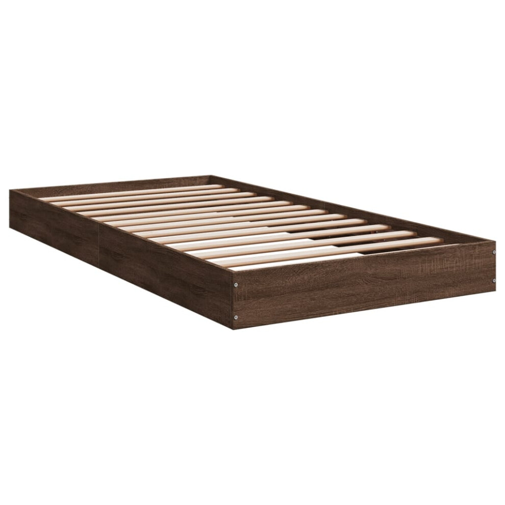 (brown oak, 100 x 200 cm/ 17 cm) vidaXL Bed Frame Bed Base Sonoma Oak 75x190 cm Small Single Engineered Wood