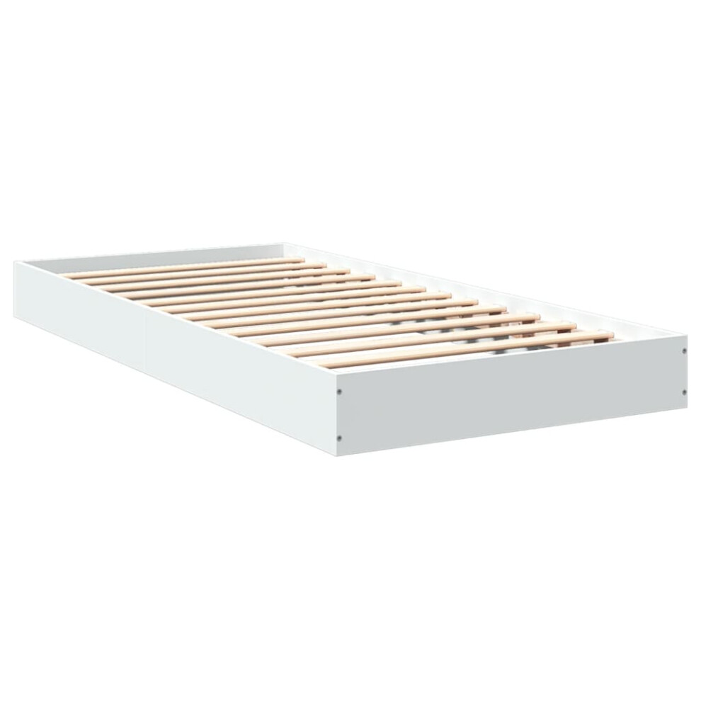 (white, 90 x 200 cm/ 17 cm) vidaXL Bed Frame Bed Base Sonoma Oak 75x190 cm Small Single Engineered Wood