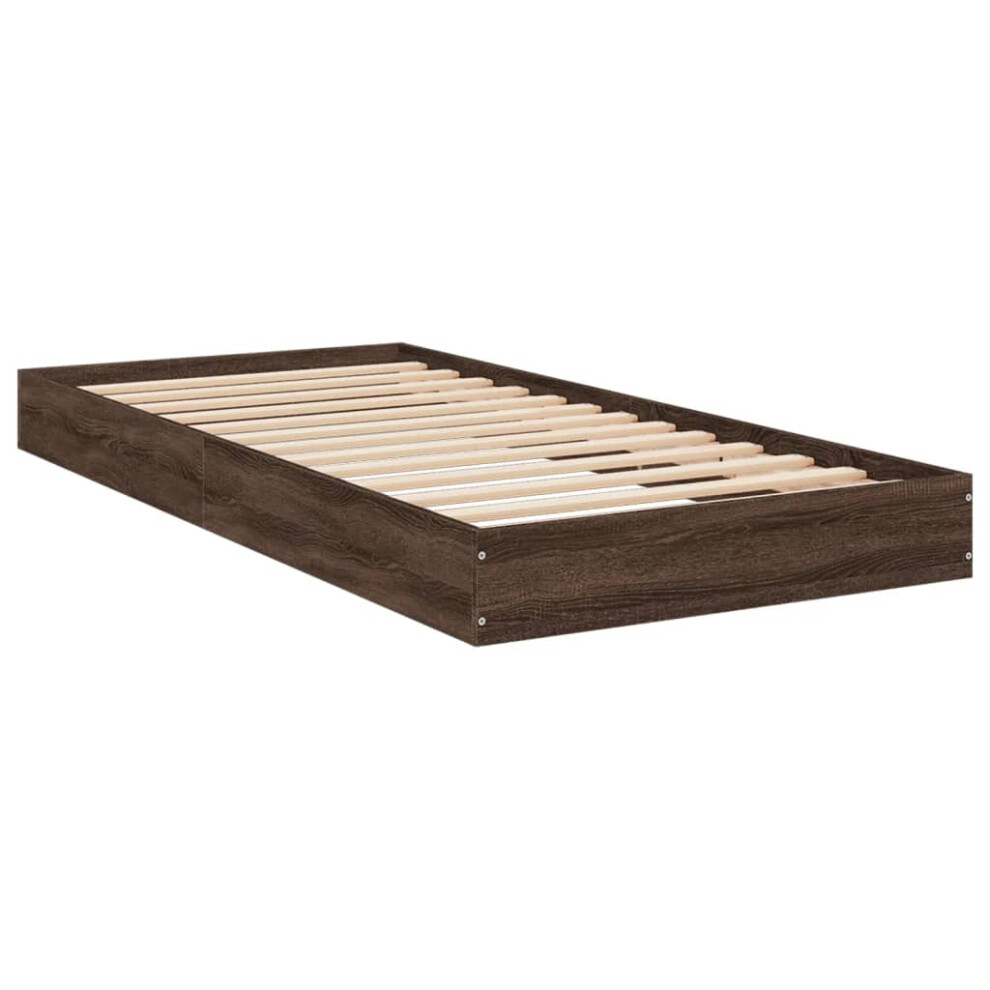 (brown oak, 90 x 200 cm/ 17 cm) vidaXL Bed Frame Bed Base Sonoma Oak 75x190 cm Small Single Engineered Wood