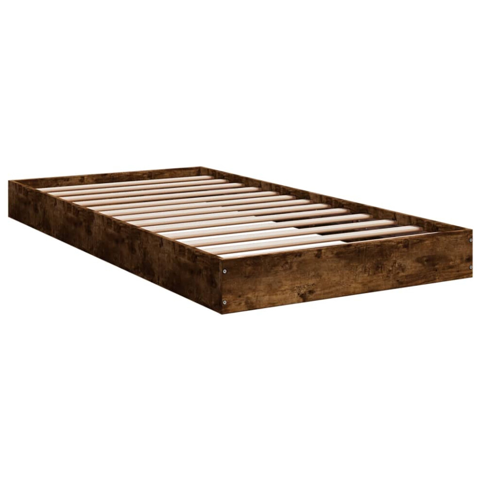 (smoked oak, 90 x 190 cm/ 17 cm) vidaXL Bed Frame Bed Base Sonoma Oak 75x190 cm Small Single Engineered Wood