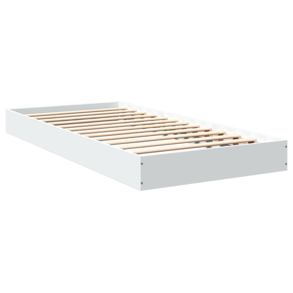 (white, 75 x 190 cm/ 17 cm) vidaXL Bed Frame Bed Base Sonoma Oak 75x190 cm Small Single Engineered Wood