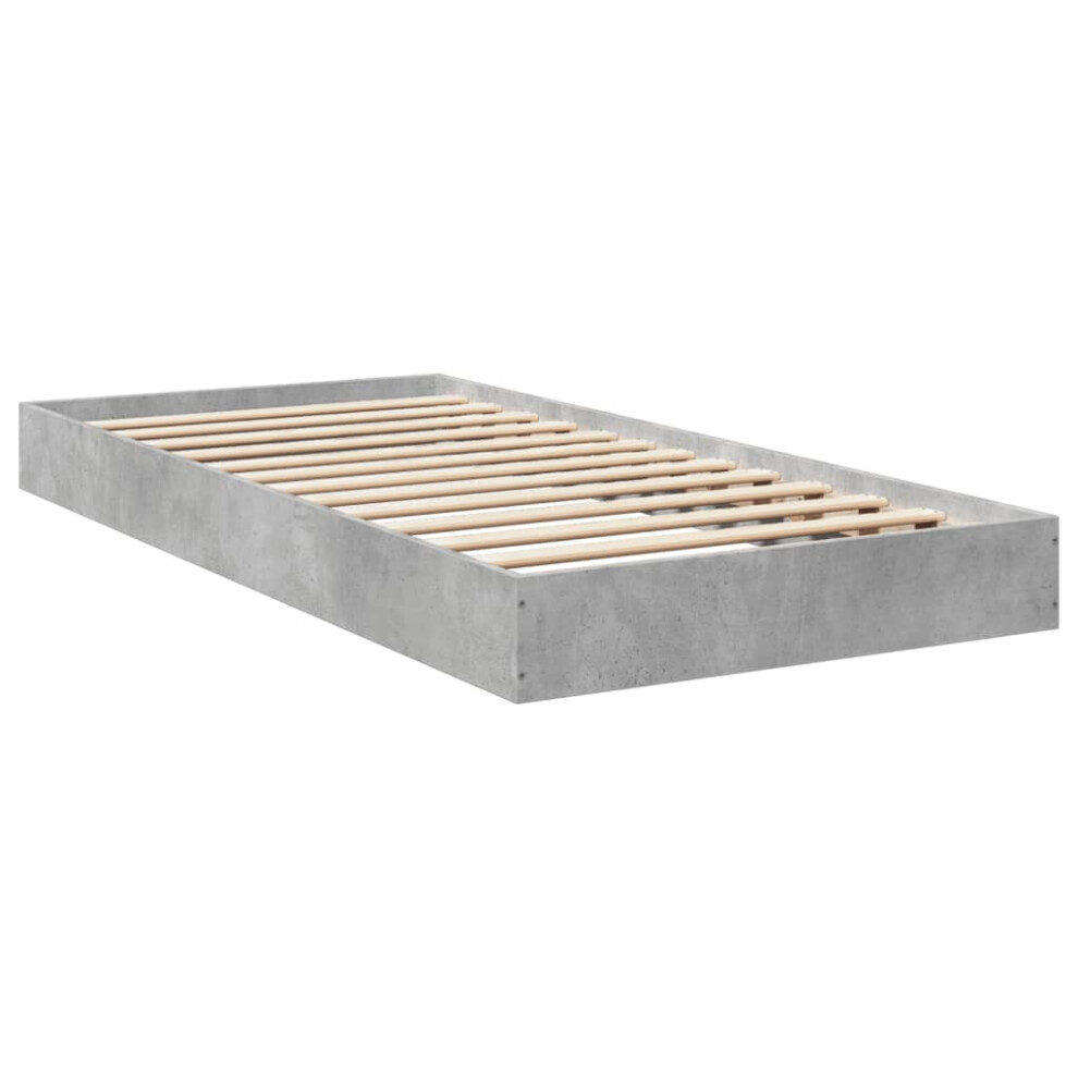 (concrete grey, 75 x 190 cm/ 17 cm) vidaXL Bed Frame Bed Base Sonoma Oak 75x190 cm Small Single Engineered Wood