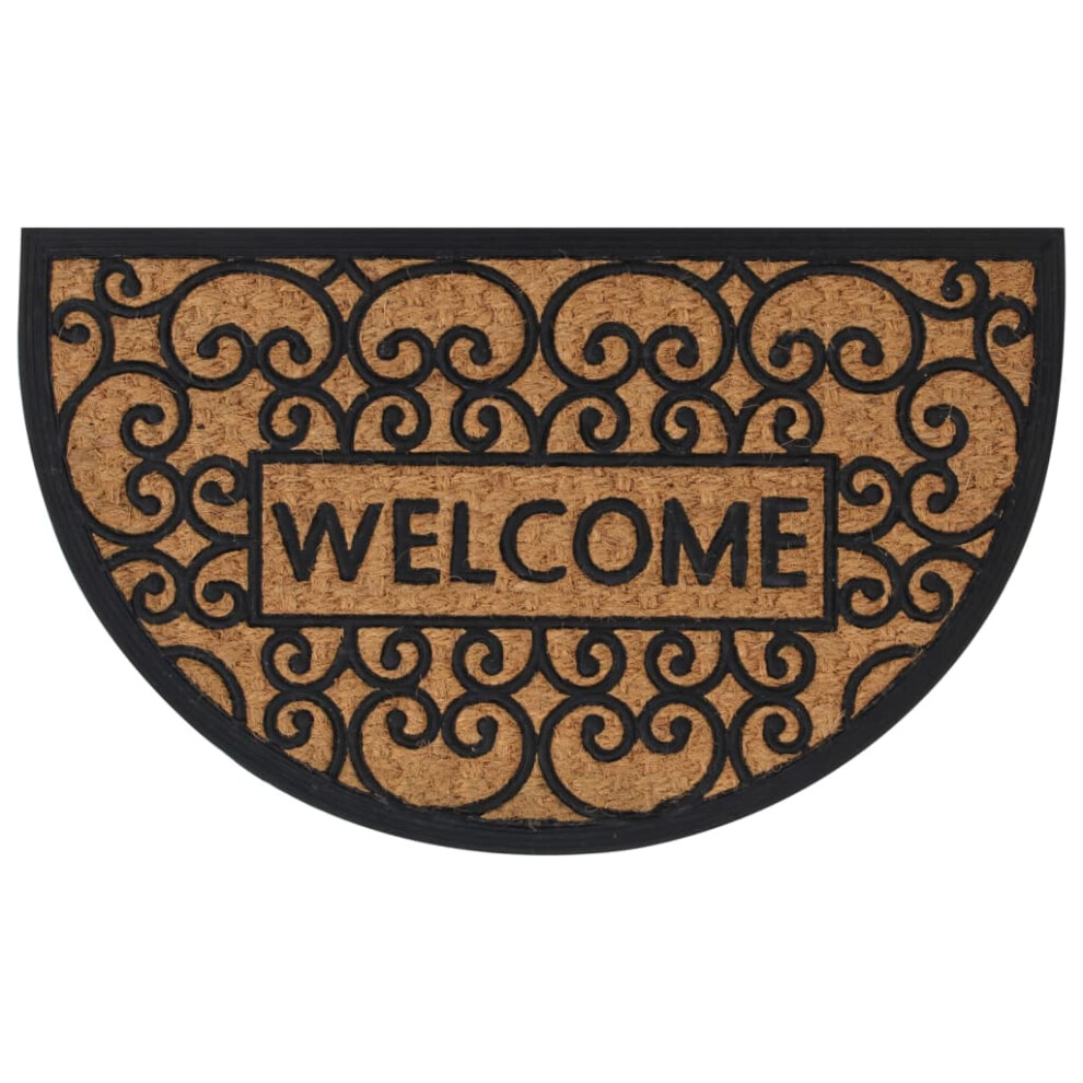 vidaXL Door Mat Floor Mat Entrance Mat Doormat Half Round Rubber and Coir