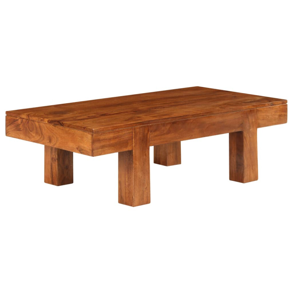 vidaXL Solid Wood Acacia Coffee Table Honey Finish 100x50x30 cm Couch Table