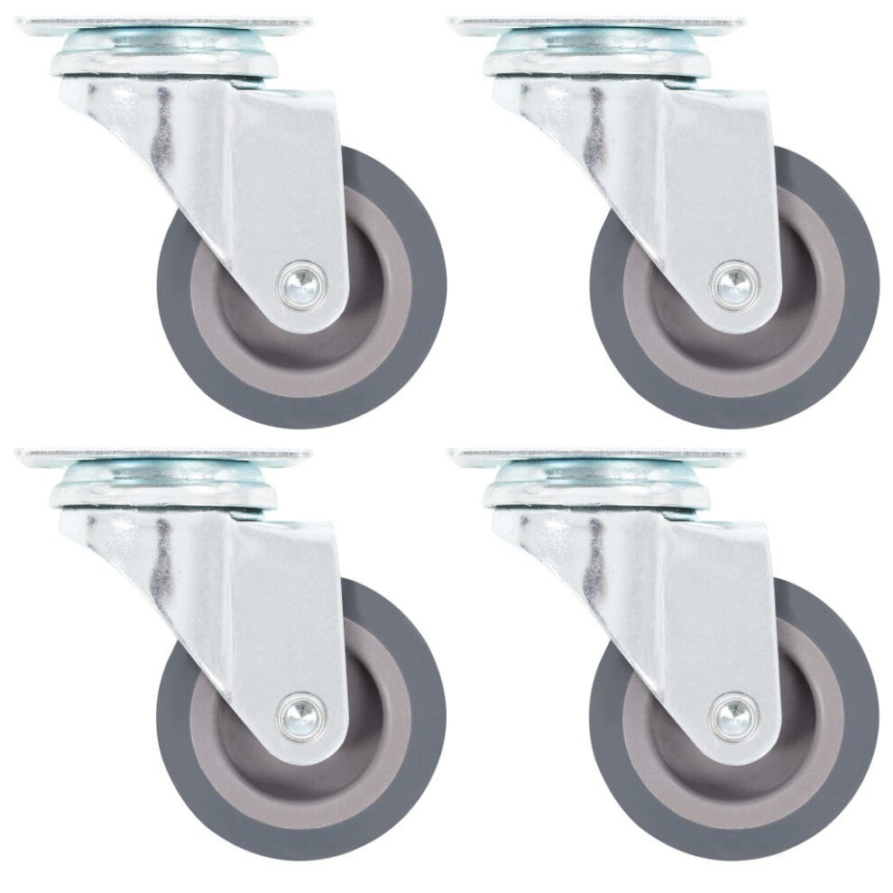 Vidaxl 4X Swivel Casters 50Mm Rubber Furniture Drawer Box Bed Trolley Wheel