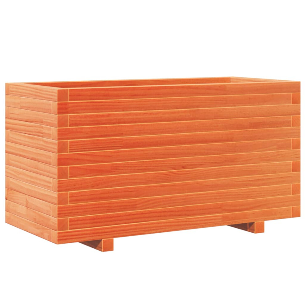 Vidaxl Garden Planter Outdoor Flower Pot Planter Pot Wax Brown Solid Wood Pine