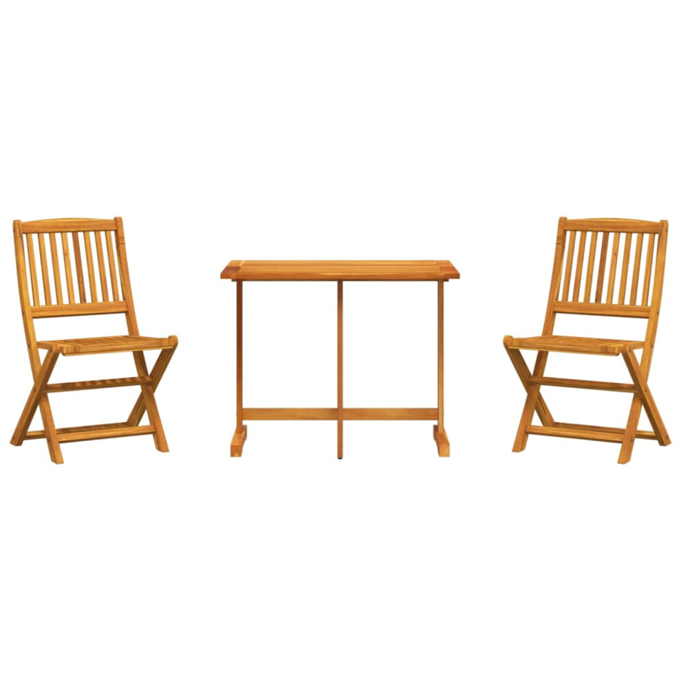 Vidaxl Folding Garden Dining Set 3 Piece Table And Chair Solid Wood Acacia