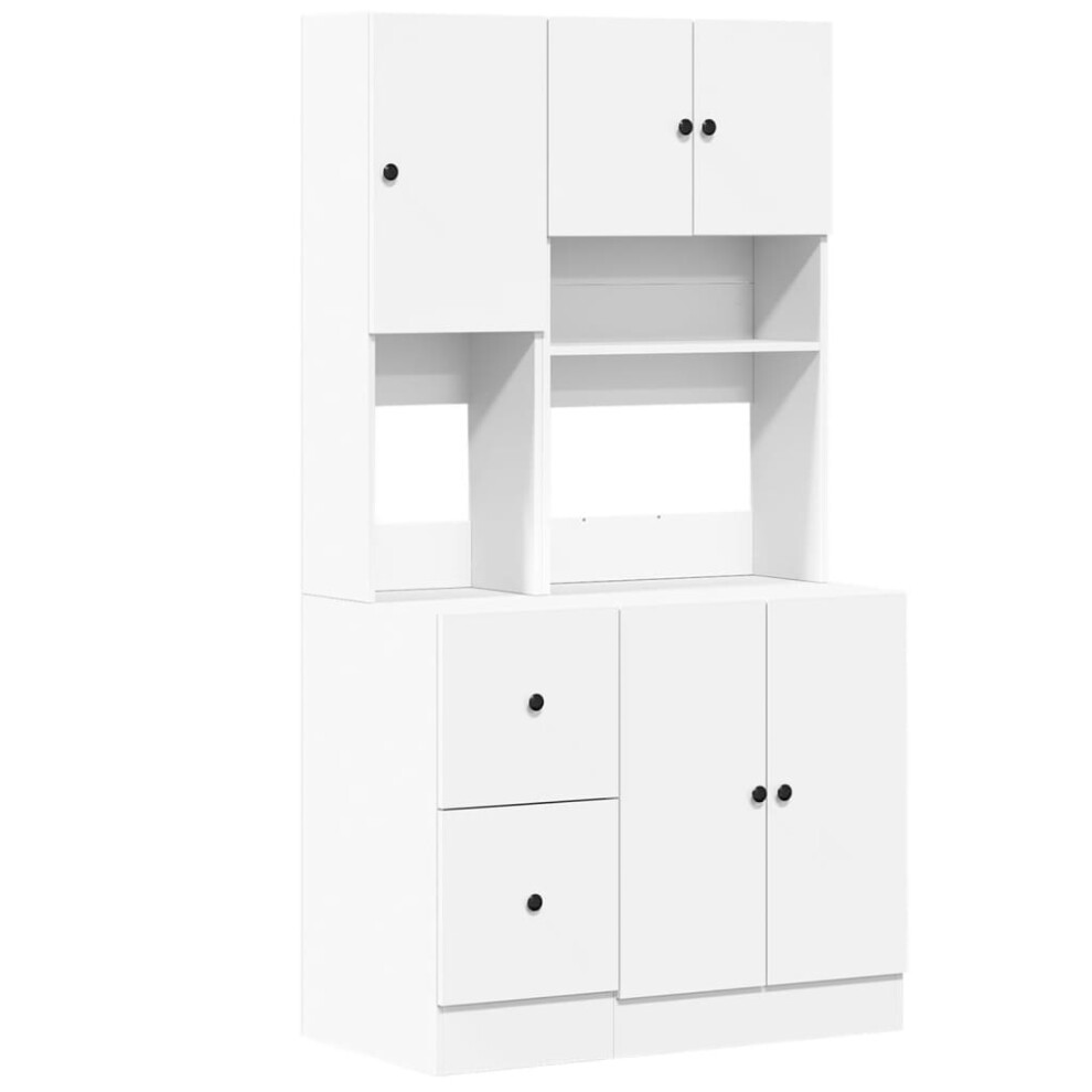 Vidaxl Kitchen Cabinet Storage Cabinet Cupboard Unit White Engineered Wood