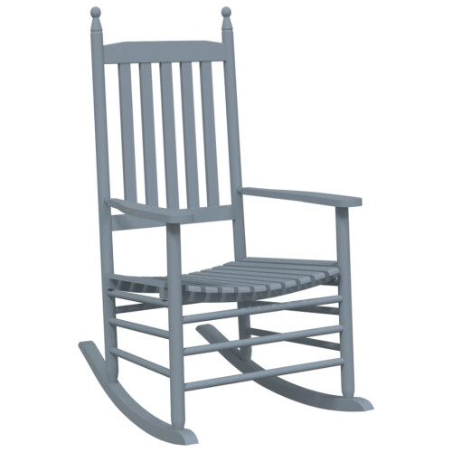 VidaXL vidaXL Rocking Chairs 2pcs with Foldable Table Chair Grey Solid Wood Poplar 2